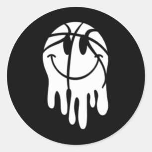 Plezier iemands luide mond basketbal mama ronde sticker