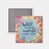 Plezier Iets Wonderful Floral Inspirivity Magnet (Voorkant / Achterkant)