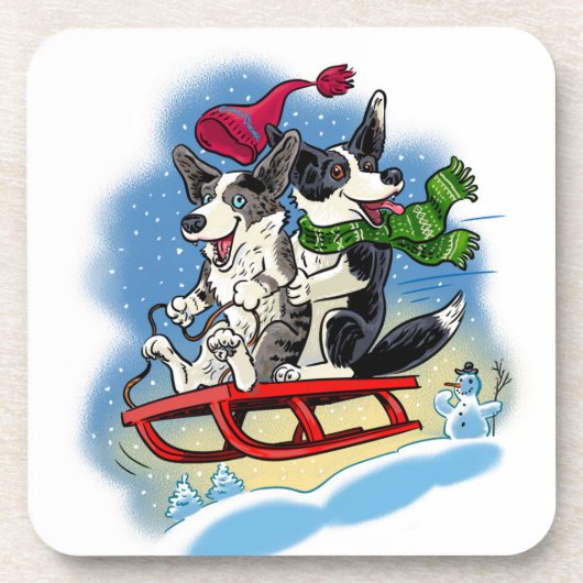 Plezier in de sneeuw bier onderzetter (Voorkant)