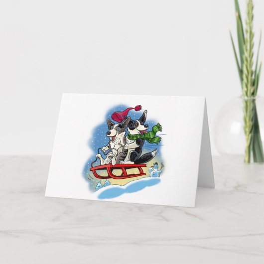 Plezier in de sneeuw feestdagen kaart (Voorkant)