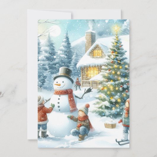 Plezier in de sneeuw Kinderverjaardag Kaart (Achterkant)