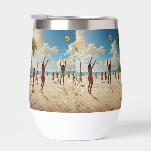 Plezier in de Sun Beach Volleybal olieverf, (Rechts)