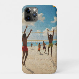 Plezier in de Sun Beach Volleybal olieverf, Case-Mate iPhone Case