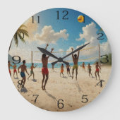 Plezier in de Sun Beach Volleybal olieverf, Grote Klok (Voorkant)