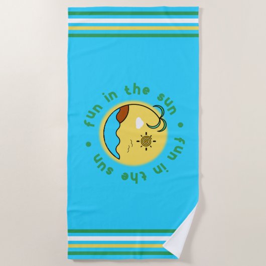 Plezier in de Sun Custom Beach Handdoek (Voorkant)