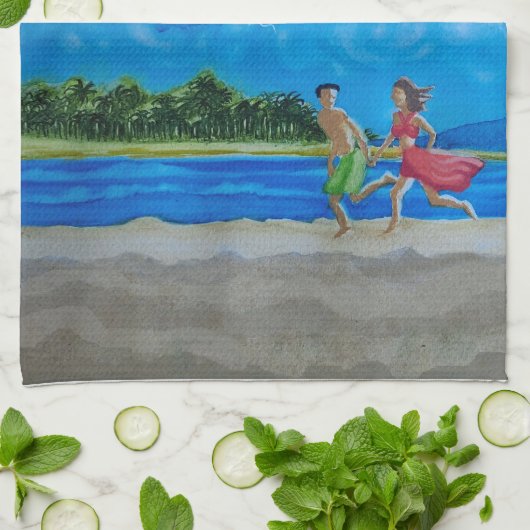 Plezier in de Sun Run Theedoek (Gevouwen)