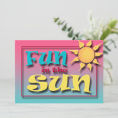 Plezier in de Sun Zomerfeestuitnodigingen Kaart (Staand voorkant)