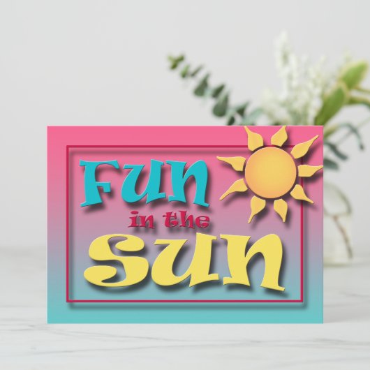 Plezier in de Sun Zomerfeestuitnodigingen Kaart (Staand voorkant)