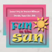 Plezier in de Sun Zomerfeestuitnodigingen Kaart (Voorkant / Achterkant)