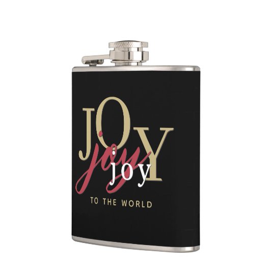 Plezier in de wereld Feestelijke Typografie Kerstm Heupfles (Links)