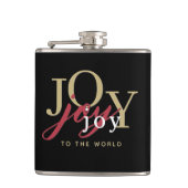 Plezier in de wereld Feestelijke Typografie Kerstm Heupfles (Voorkant)