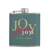 Plezier in de wereld Feestelijke Typografie Kerstm Heupfles (Voorkant)