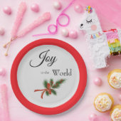 Plezier in de wereld met de religieuze rode Holly Papieren Bordje (Feest)