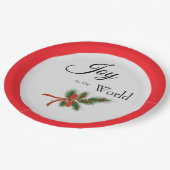 Plezier in de wereld met de religieuze rode Holly Papieren Bordje (Gekanteld)