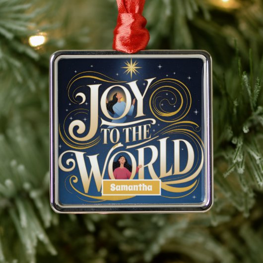 Plezier in de wereld met kerst metalen ornament (Boom)