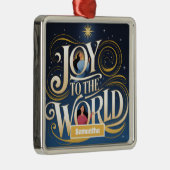 Plezier in de wereld met kerst metalen ornament (Rechts)