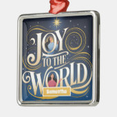 Plezier in de wereld met kerst metalen ornament (Links)