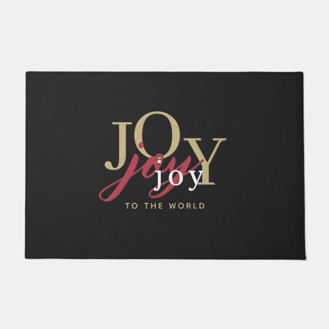 Plezier in de wereld Moderne Typografie Kerstmis Deurmat (Voorkant)