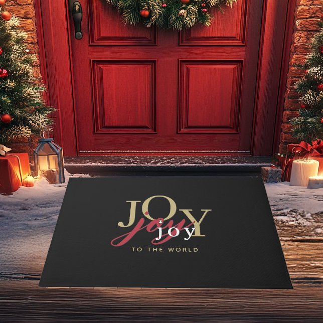 Plezier in de wereld Moderne Typografie Kerstmis Deurmat (Creator heeft geüpload)