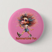 Plezier in de zomer ronde button 5,7 cm (Voorkant)