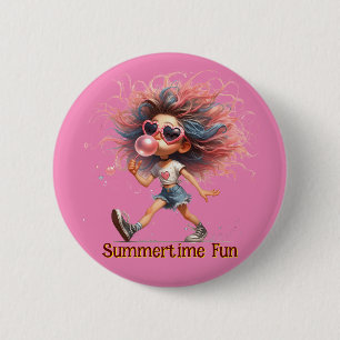 Plezier in de zomer ronde button 5,7 cm