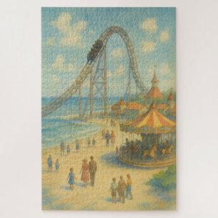 Plezier in de zomer Waterverfstrand Pretpark Legpuzzel