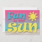 Plezier in de zon - Beach Party Uitnodigingen (Voorkant)