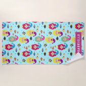 Plezier in de zon Kleurrijke Zeemeermin strand Strandlaken (Voorkant)