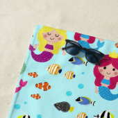 Plezier in de zon Kleurrijke Zeemeermin strand Strandlaken (In situ)