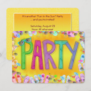Plezier In de Zon Party Kaart