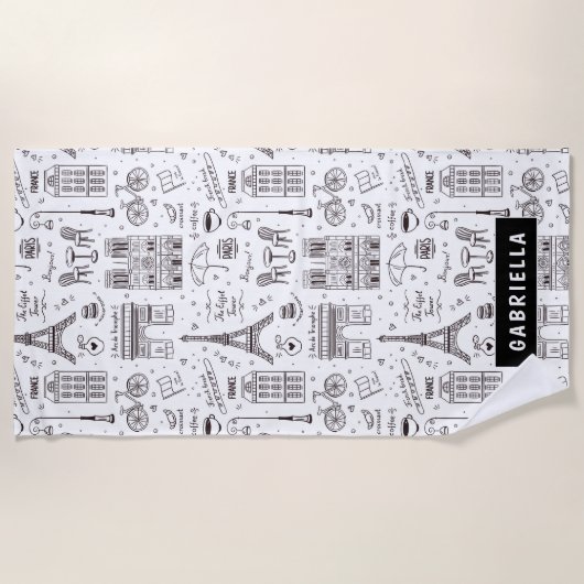 Plezier in de zon Reizen Parijs Strand Strandlaken (Voorkant)