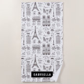 Plezier in de zon Reizen Parijs Strand Strandlaken (Voorkant)