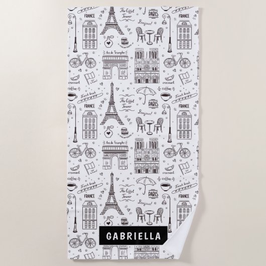 Plezier in de zon Reizen Parijs Strand Strandlaken (Voorkant)