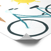 PLEZIER IN DE ZON Schattigee kleurrijke zomerse ku Poster (Hoek)