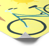 PLEZIER IN DE ZON Schattigee kleurrijke zomerse ku Poster (Hoek)