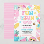 Plezier in de zon tropisch strand verjaardagsfeest kaart (Voorkant / Achterkant)