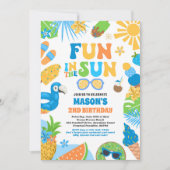 Plezier in de zon tropisch strand verjaardagsfeest kaart (Voorkant)