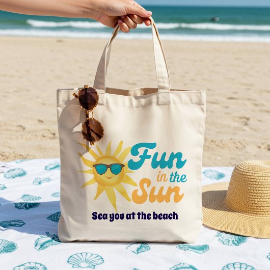 ☀️Plezier in de Zon Tropische Strand Quote Tote Bag
