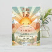 Plezier in de zon verjaardagsfeestje kaart (Staand voorkant)