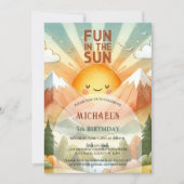 Plezier in de zon verjaardagsfeestje kaart (Voorkant)