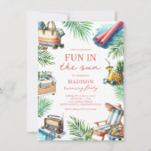 Plezier in de zon Volwassen zwembad Party Verjaard Kaart (Voorkant)