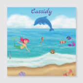 Plezier in de zon Zeemeermin Dolfijn Strandmagneet (Voorkant)