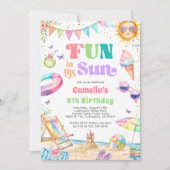 Plezier in de Zon Zomer Verjaardag Strand Party Kaart (Voorkant)