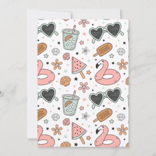 Plezier in de zon Zomer Verjaardagsfeest Uitnodige Kaart (Achterkant)