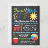 Plezier in de zon Zomer zwembadfeest kleuren schoo Kaart (Voorkant)