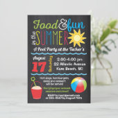 Plezier in de zon Zomer zwembadfeest kleuren schoo Kaart (Staand voorkant)