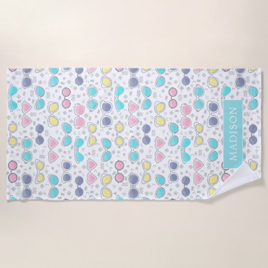 Plezier in de zon Zonnebril strand Strandlaken