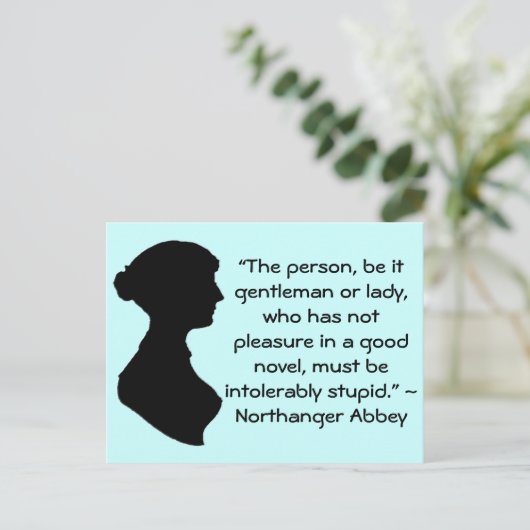 Plezier in een goede roman Jane Austen Quote Briefkaart (Staand voorkant)