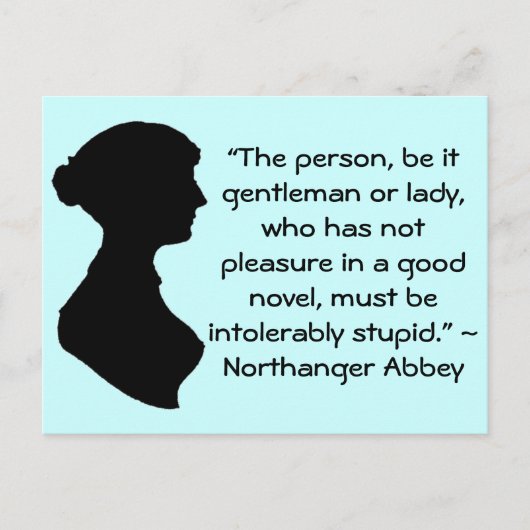 Plezier in een goede roman Jane Austen Quote Briefkaart (Voorkant)