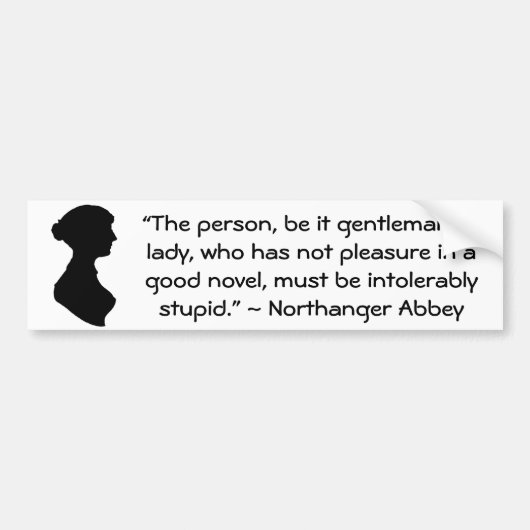 Plezier in een goede roman Jane Austen Quote Bumpersticker (Voorkant)